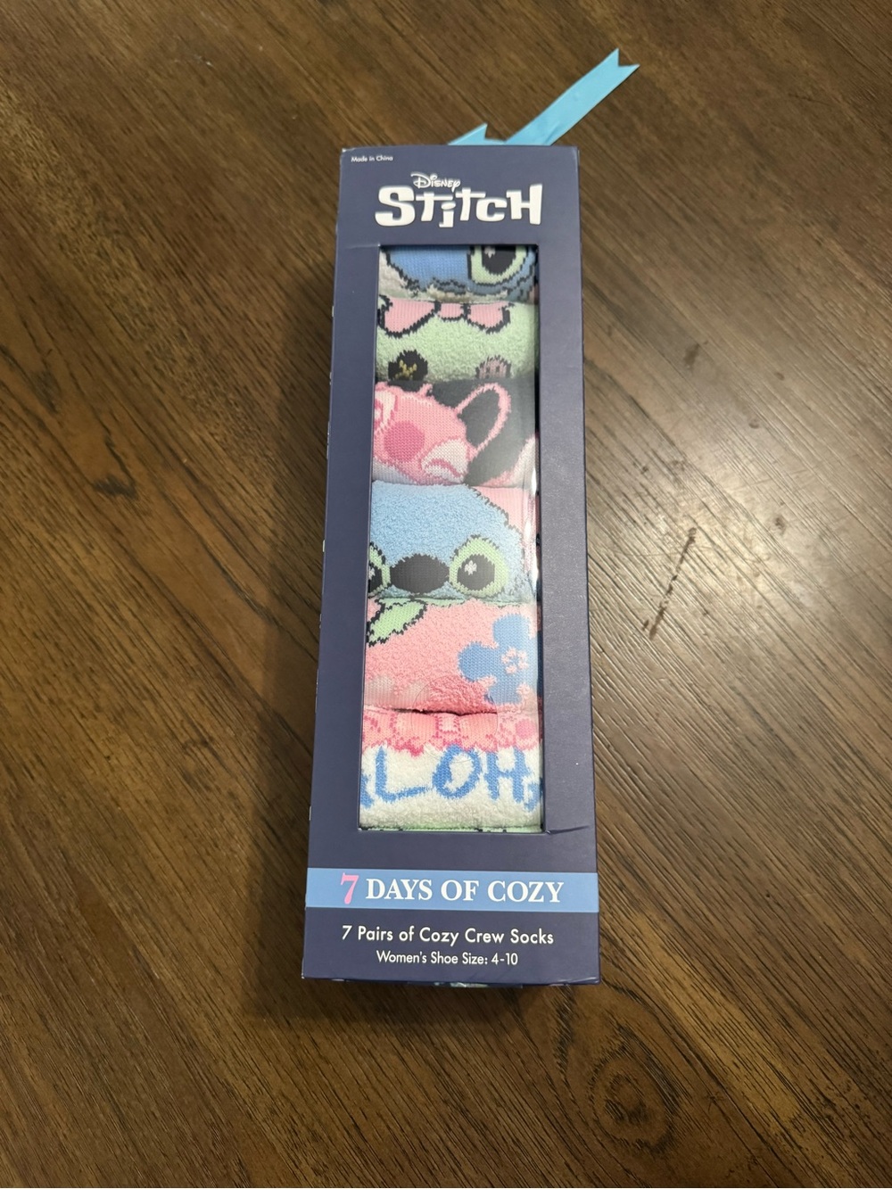Disney Stitch Women's Crew Socks Set - Blue, Pink & Green